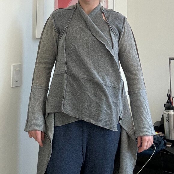 Patchwork grey cashmere duster - Picture 8 of 9